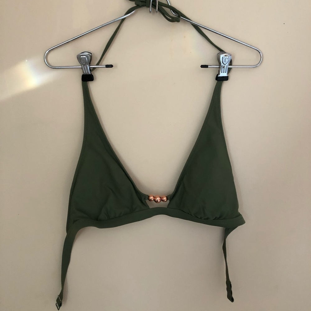 Aerie Army Green “Scoop” Bikini Top | Size M